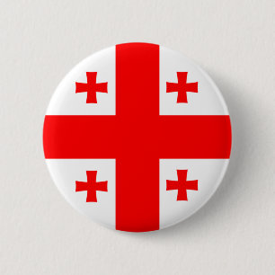 Macaron Rond 5 Cm Bouton drapeau de Géorgie