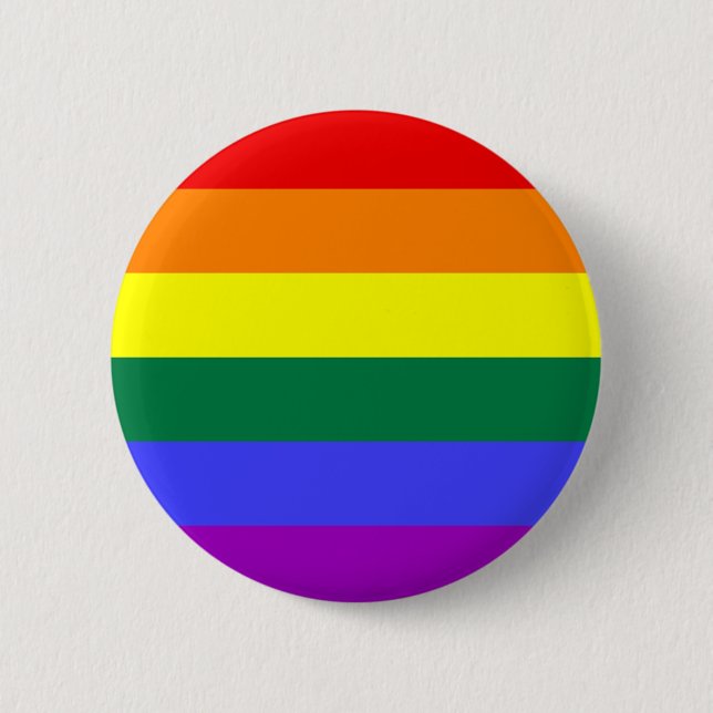 Macaron Rond 5 Cm Bouton drapeau de la fierté arc-en-ciel (Devant)