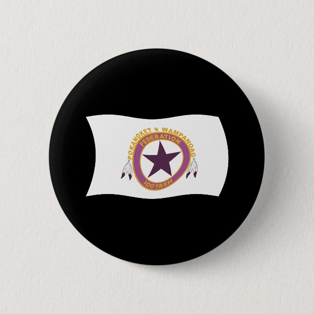 Macaron Rond 5 Cm Bouton Drapeau de la tribu Wampanoag (Devant)