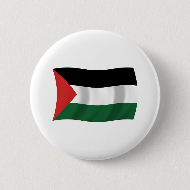 Macaron Rond 5 Cm Bouton Drapeau de l'Autorité palestinienne (Devant)