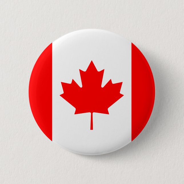Macaron Rond 5 Cm Bouton drapeau du Canada (Devant)