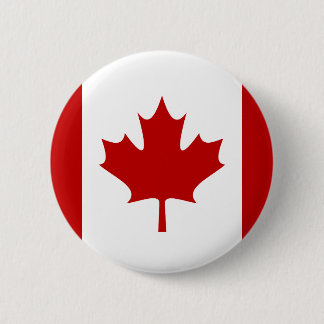 Macaron Rond 5 Cm Bouton drapeau du Canada rouge