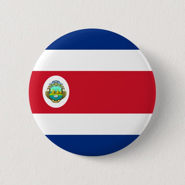 Macaron Rond 5 Cm Bouton drapeau du Costa Rica (Devant)
