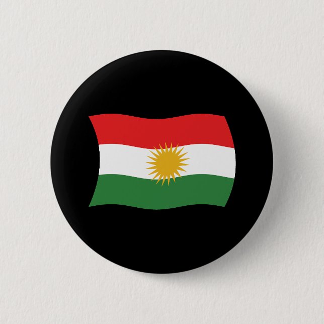 Macaron Rond 5 Cm Bouton Drapeau du Kurdistan (Devant)