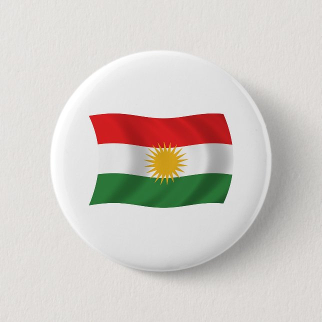 Macaron Rond 5 Cm Bouton Drapeau du Kurdistan (Devant)