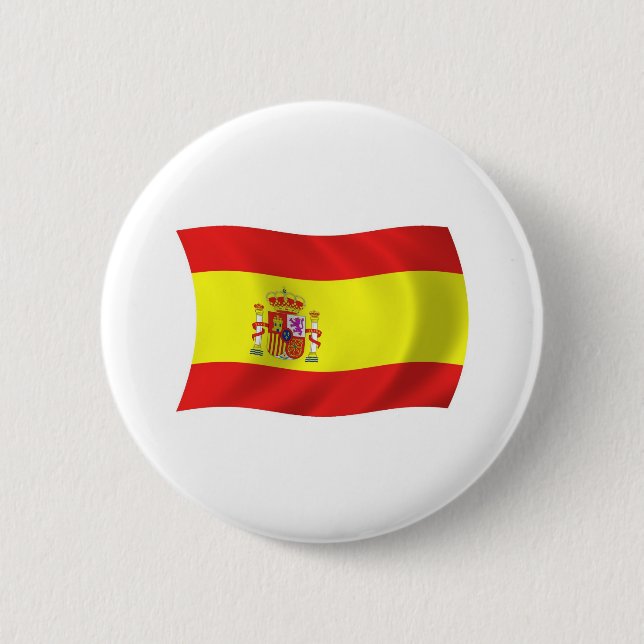 Macaron Rond 5 Cm Bouton Drapeau Espagne (Devant)