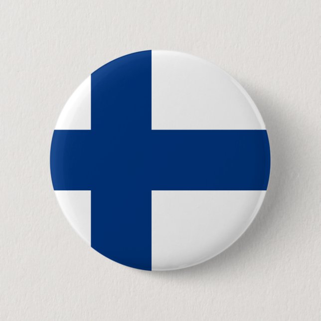 Macaron Rond 5 Cm Bouton drapeau finlandais (Devant)