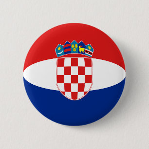 Macaron Rond 5 Cm Bouton Drapeau Fisheye de Croatie