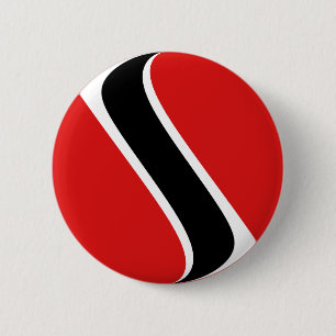 Macaron Rond 5 Cm Bouton Drapeau Fisheye de Trinité-et-Tobago