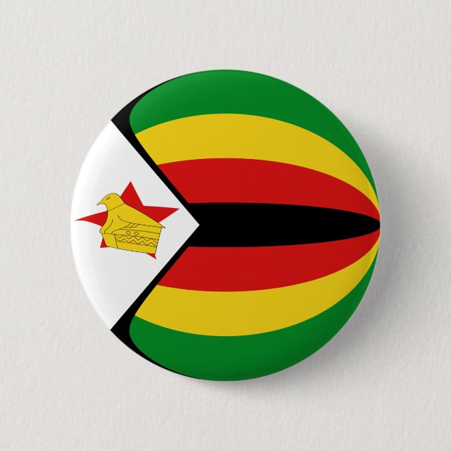 Macaron Rond 5 Cm Bouton Drapeau Fisheye du Zimbabwe (Devant)