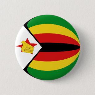 Macaron Rond 5 Cm Bouton Drapeau Fisheye du Zimbabwe