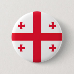 Macaron Rond 5 Cm Bouton drapeau géorgien