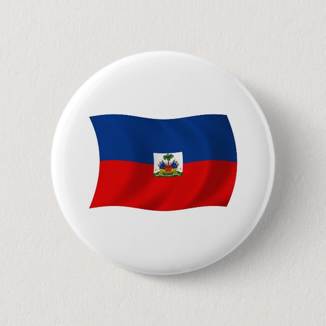 Macaron Rond 5 Cm Bouton Drapeau Haïti (Devant)