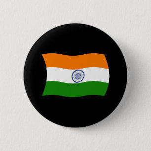 Macaron Rond 5 Cm Bouton Drapeau Inde