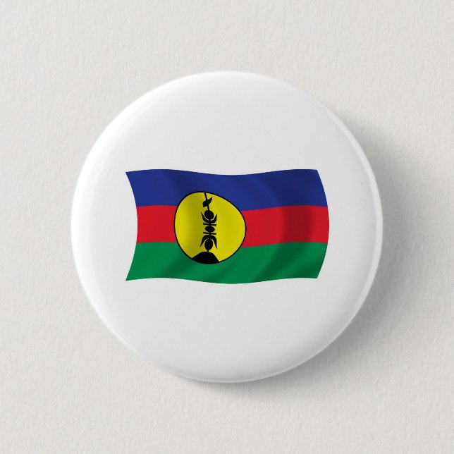 Macaron Rond 5 Cm Bouton Drapeau Kanak People (Devant)