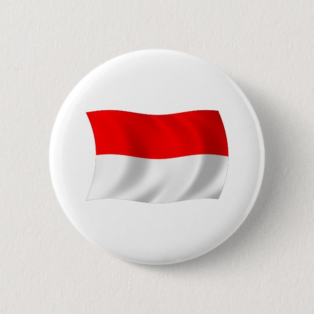 Macaron Rond 5 Cm Bouton Drapeau Monaco (Devant)
