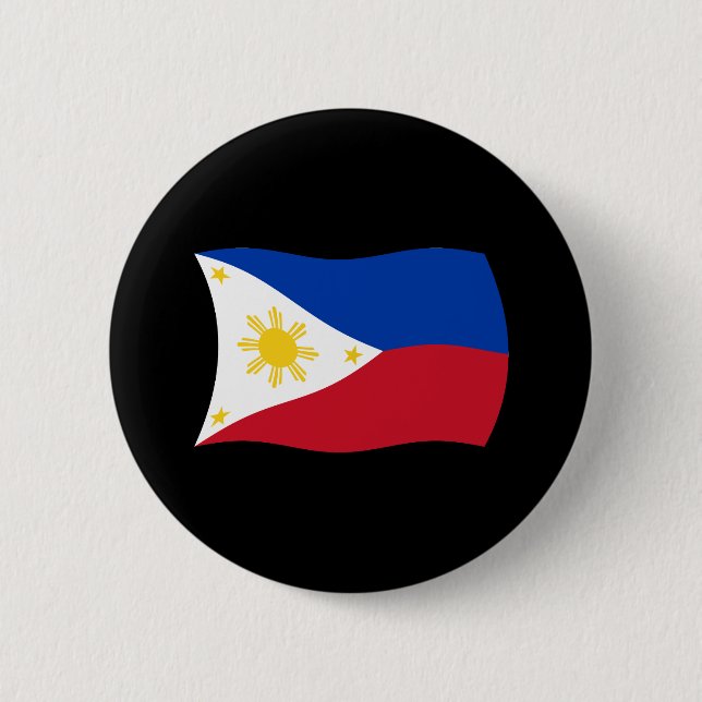 Macaron Rond 5 Cm Bouton Drapeau Philippines (Devant)