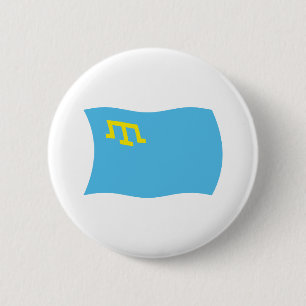 Macaron Rond 5 Cm Bouton Drapeau Tatars de Crimée