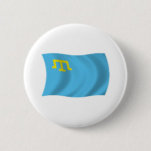 Macaron Rond 5 Cm Bouton Drapeau Tatars de Crimée
