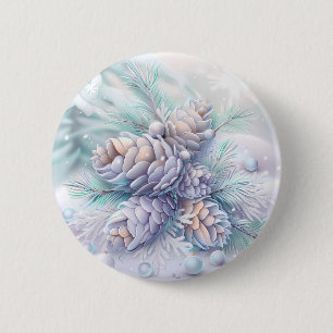 Macaron Rond 5 Cm Bouton Dreamy Christmas Pinecones