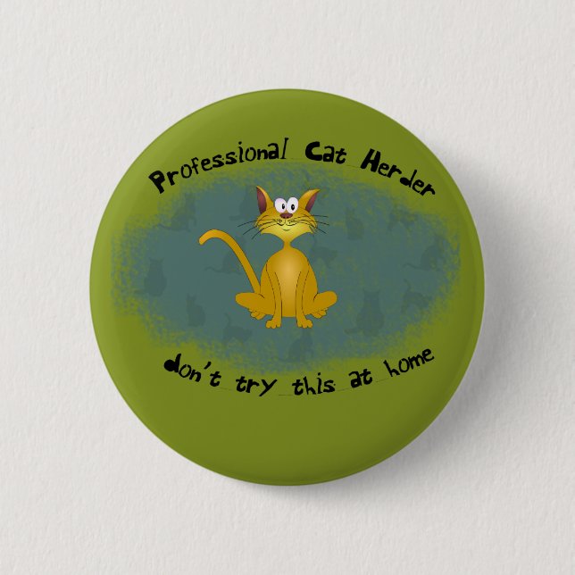 Macaron Rond 5 Cm Bouton drôle de berger de chat (Devant)