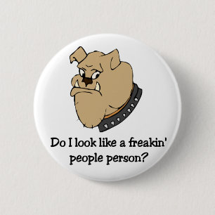 Macaron Rond 5 Cm Bouton drôle de bouledogue