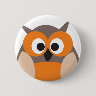Macaron Rond 5 Cm Bouton drôle de hibou de bande dessinée de
