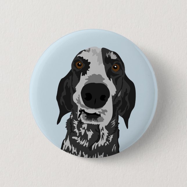 Macaron Rond 5 Cm Bouton drôle de visage de Coonhound (Devant)