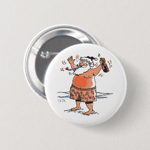 Macaron Rond 5 Cm Bouton Drunk Père Noël