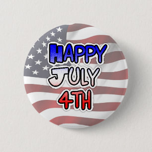 Macaron Rond 5 Cm Bouton du 4 juillet