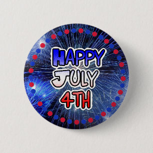 Macaron Rond 5 Cm Bouton du 4 juillet