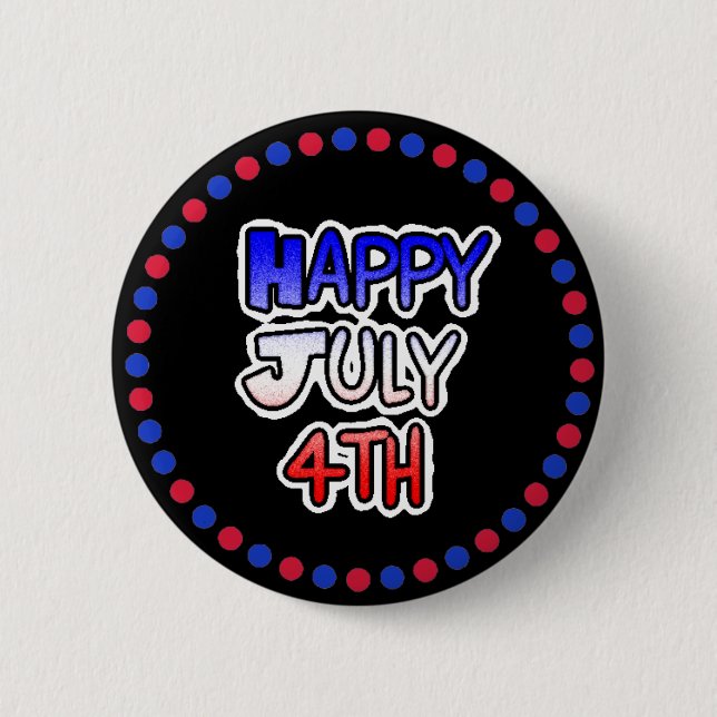 Macaron Rond 5 Cm Bouton du 4 juillet (Devant)