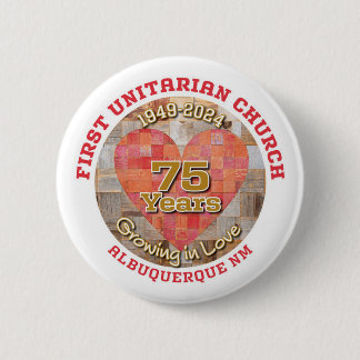 Macaron Rond 5 Cm Bouton du 75e anniversaire