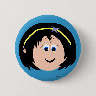 Macaron Rond 5 Cm Bouton du bouton Visage pour les Kapskids Black Ha