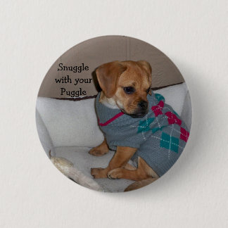 Macaron Rond 5 Cm Bouton du câlin w/ur Puggle