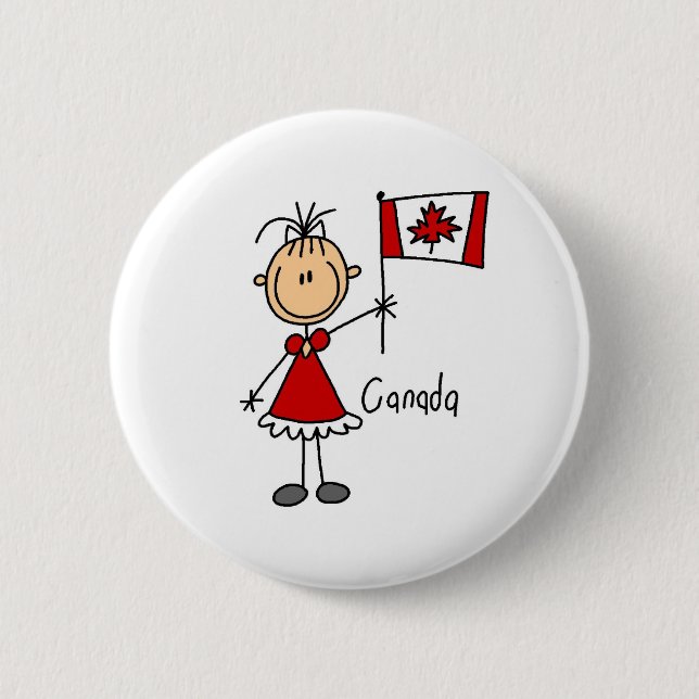 Macaron Rond 5 Cm Bouton du Canada (Devant)