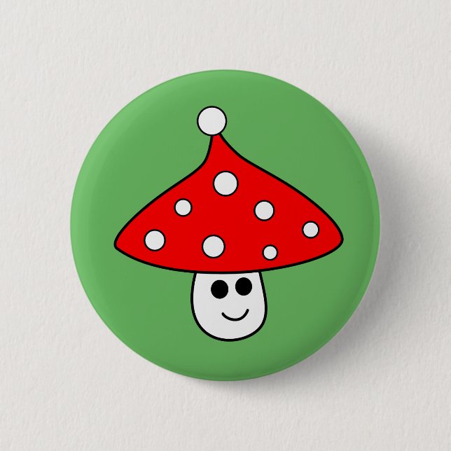 Macaron Rond 5 Cm Bouton du champignon de Santa Hat (Devant)