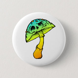 Macaron Rond 5 Cm bouton du crâne du champignon