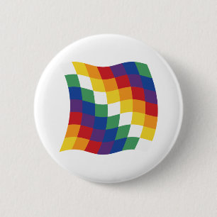 Macaron Rond 5 Cm Bouton du drapeau aymara