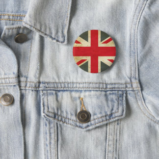 Macaron Rond 5 Cm Bouton du drapeau britannique Union Jack vintage