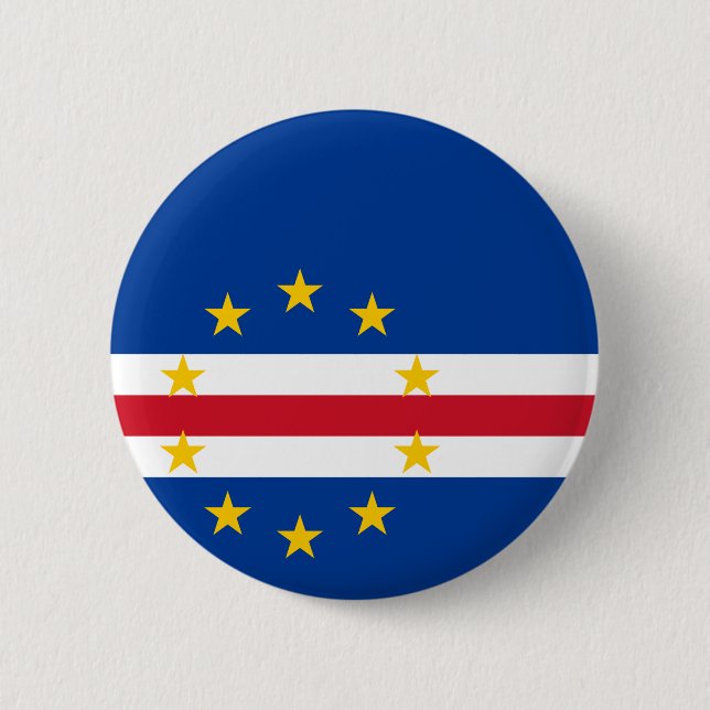 Macaron Rond 5 Cm Bouton du drapeau cap verdien (Devant)