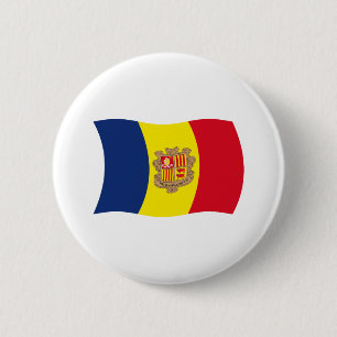 Macaron Rond 5 Cm Bouton du drapeau d'Andorre