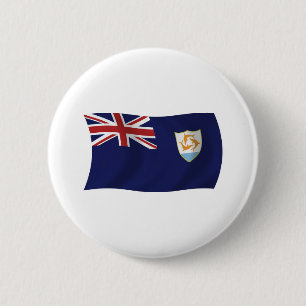 Macaron Rond 5 Cm Bouton du drapeau d'Anguilla