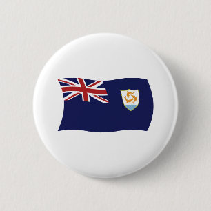Macaron Rond 5 Cm Bouton du drapeau d'Anguilla