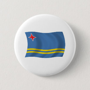 Macaron Rond 5 Cm Bouton du drapeau d'Aruba