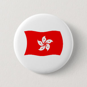 Macaron Rond 5 Cm Bouton du drapeau de Hong Kong
