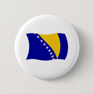 Macaron Rond 5 Cm Bouton du drapeau de la Bosnie-Herzégovine