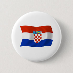 Macaron Rond 5 Cm Bouton du drapeau de la Croatie