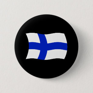 Macaron Rond 5 Cm Bouton du drapeau de la Finlande