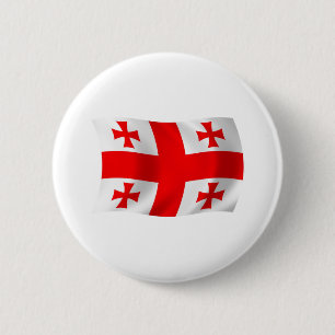 Macaron Rond 5 Cm Bouton du drapeau de la Géorgie